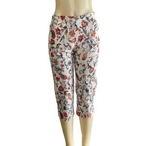 Zac & Rachel Cropped Pants size 10 floral summer crop pull On pants.